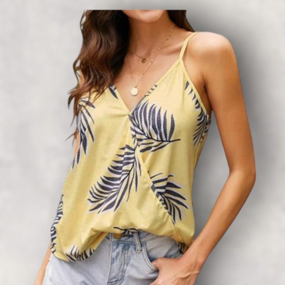 Women's V Neck Spaghetti‎ Strap Cami Shirt Size 2XL